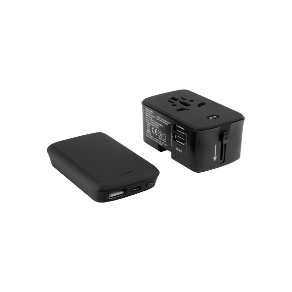 International Travel Adapter with 5000mAh Power Bank