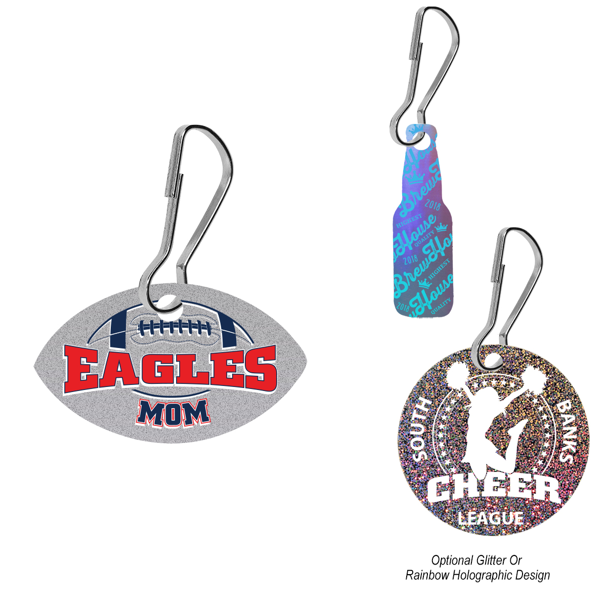 Acrylic Zipper Pull - Custom Shape 2"