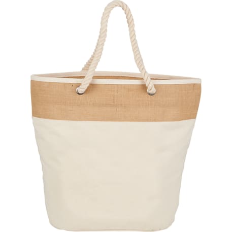 Jute Accent 12oz Cotton Canvas Rope Tote