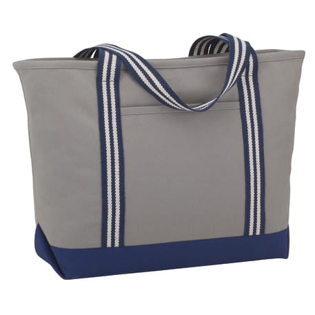 Atlantic Stripe 20oz Cotton Zippered Boat Tote