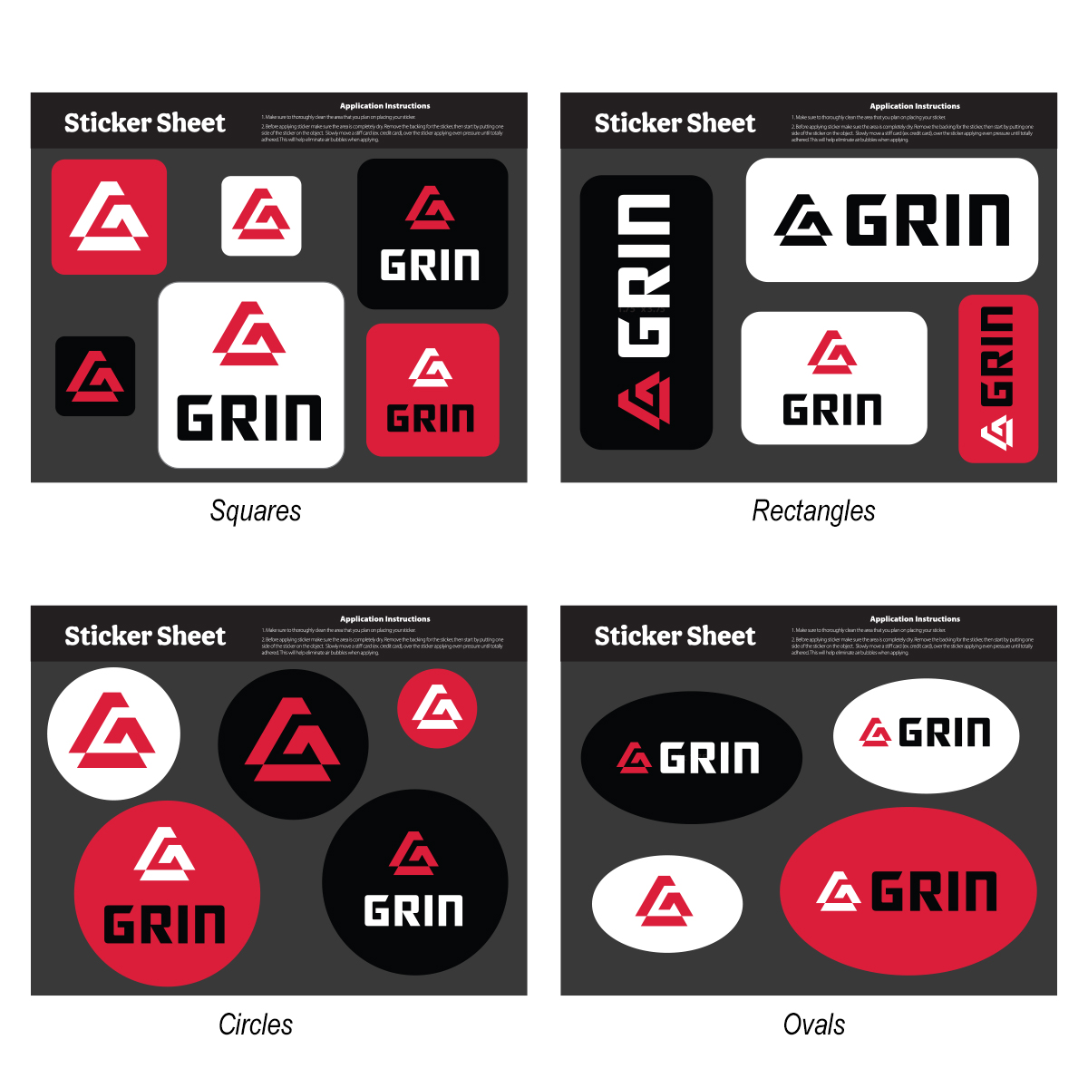 Sticker Sheet 5.5" x 7" Stock Shapes