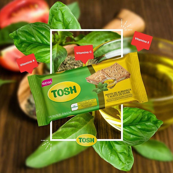 Galletas Tosh Pesto de Albahaca y Aceite de Oliva