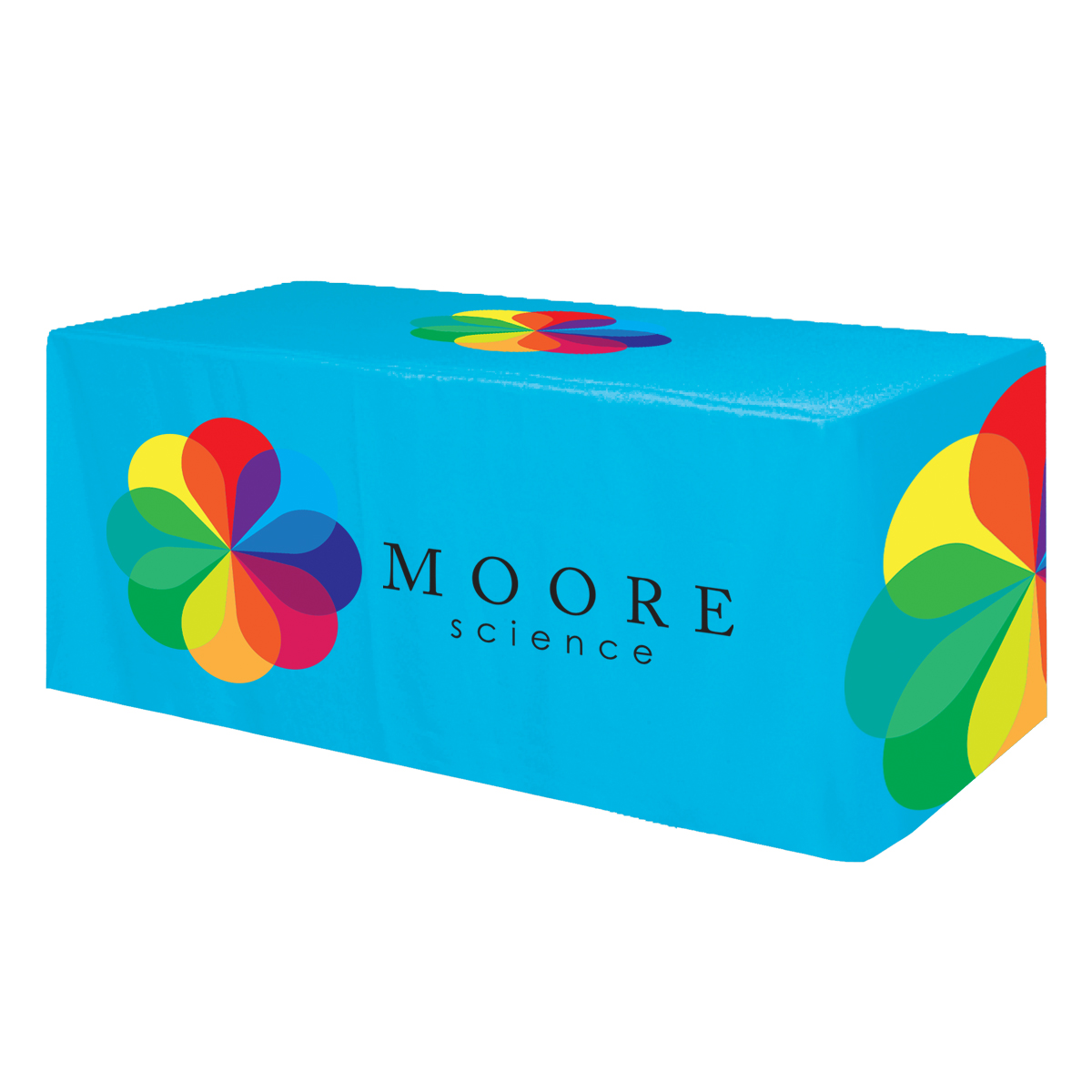 Fitted All Over Dye Sub Table Cover - 3-sided, fits 6 table