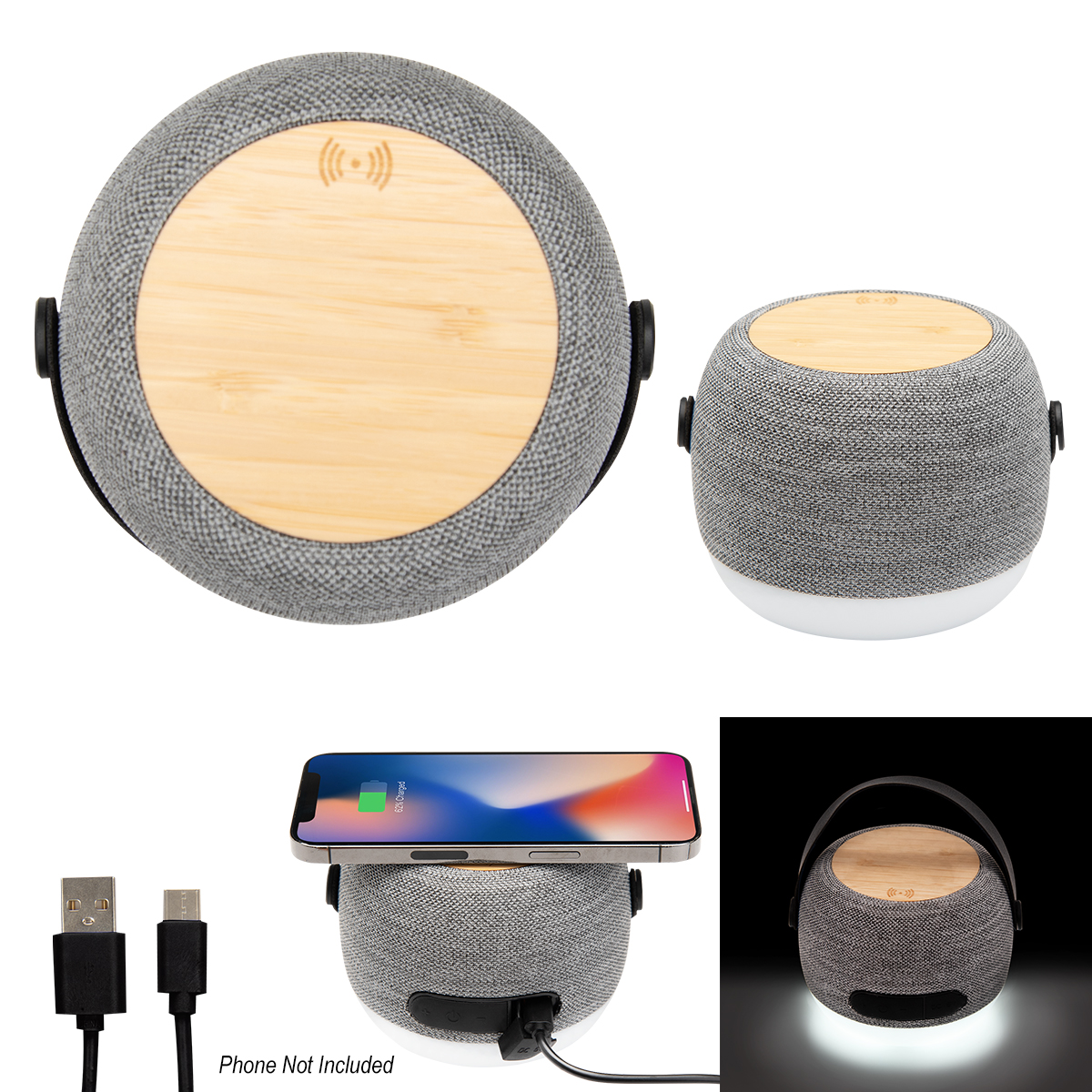 RPET Light Up 15W Charger & Hi-Fi Speaker