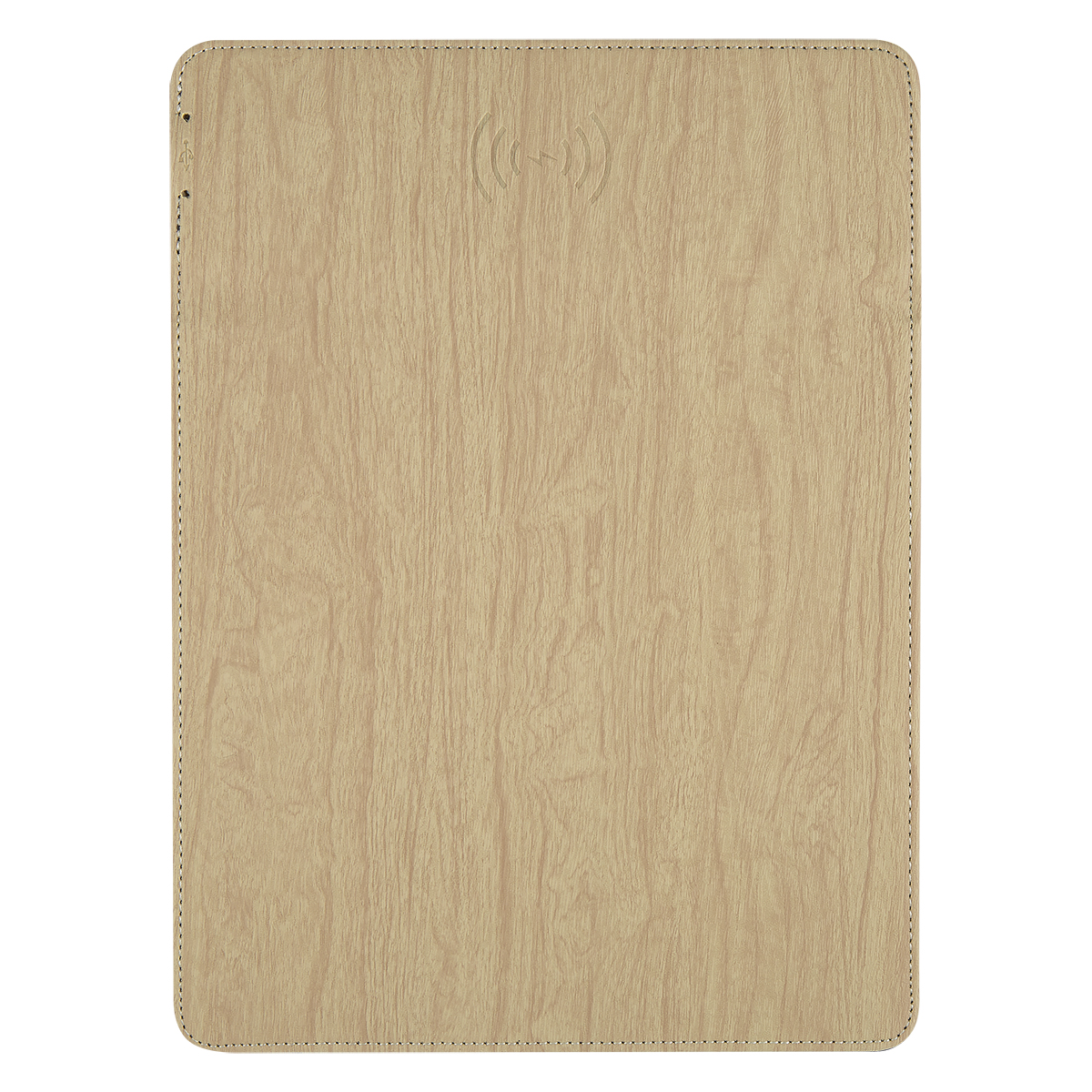 Woodgrain Wireless Charging Mouse Pad With Phone Stand