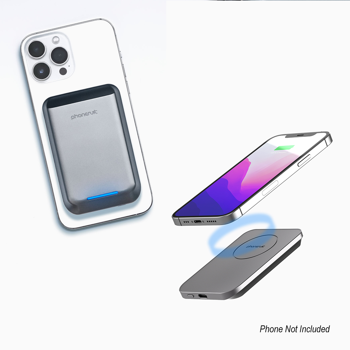 5,000 mAh PhoneSuit® Mag Max Wireless Portable Pocket Charger & Battery Pack