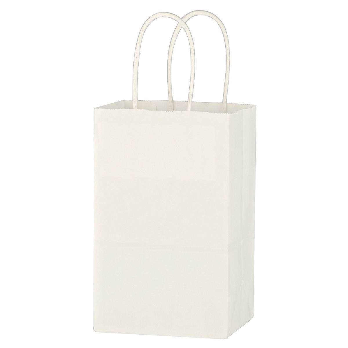 Kraft Paper White Shopping Bag - 5-1/4" X 8-1/4"