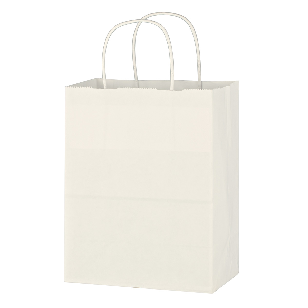 Kraft Paper White Shopping Bag - 8" x 10-1/4"