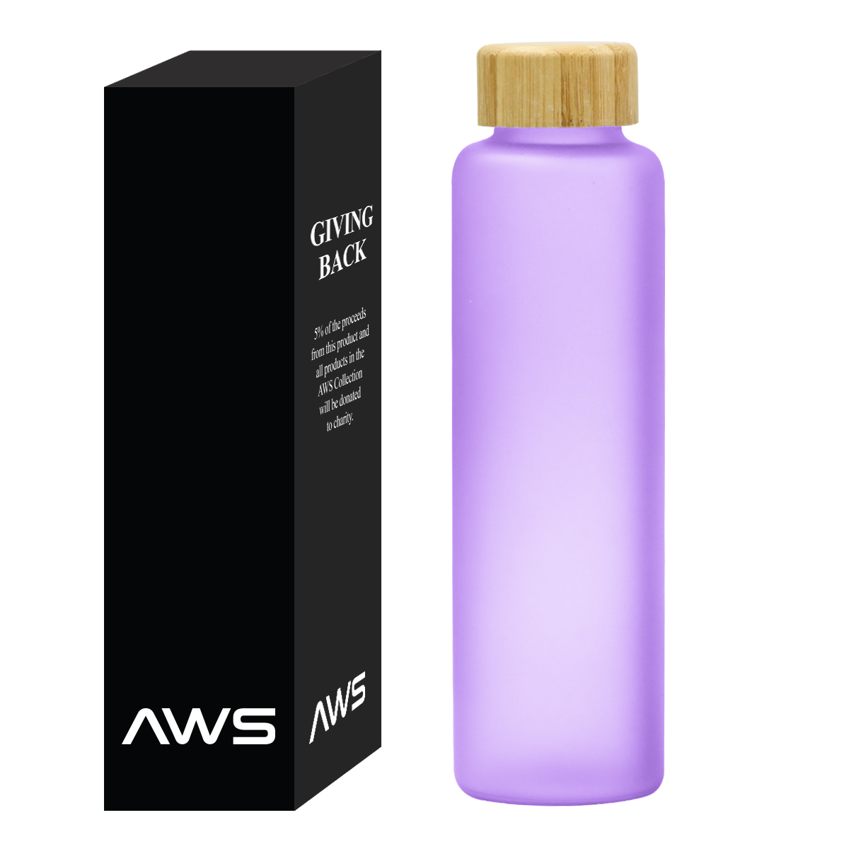 20 Oz. AWS Belle Glass Bottle With Bamboo Lid