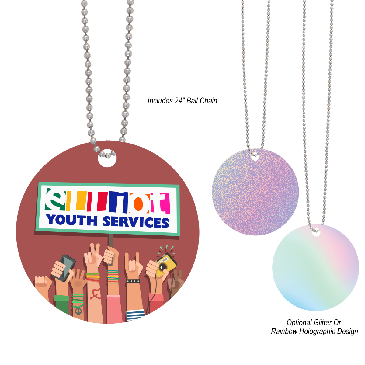 Acrylic Charm With Chain - Circle