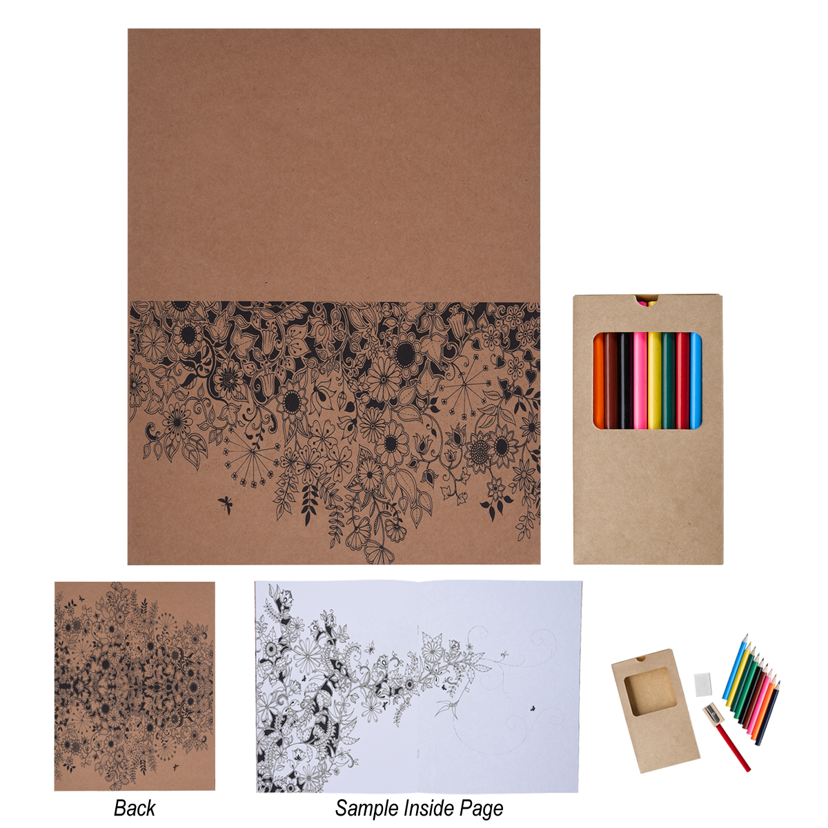 Adult Coloring Book With Colored Pencils