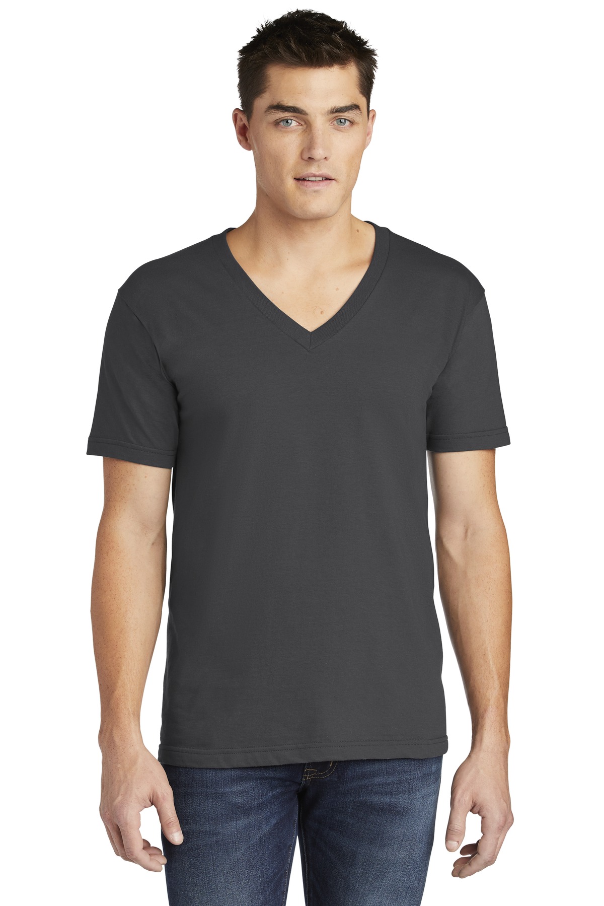American Apparel  Fine Jersey V-Neck T-Shirt. 2456W