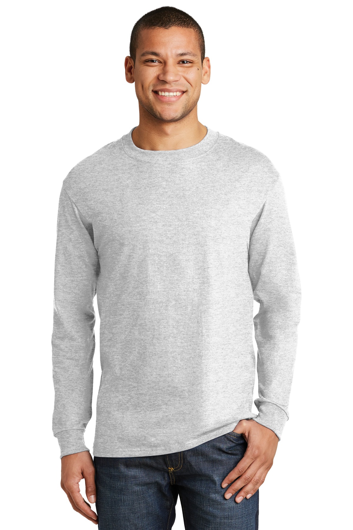Hanes Beefy-T -  100% Cotton Long Sleeve T-Shirt.  5186