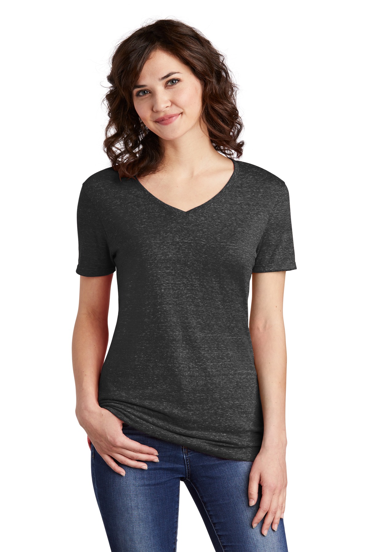 JERZEES  Ladies Snow Heather Jersey V-Neck T-Shirt 88WV