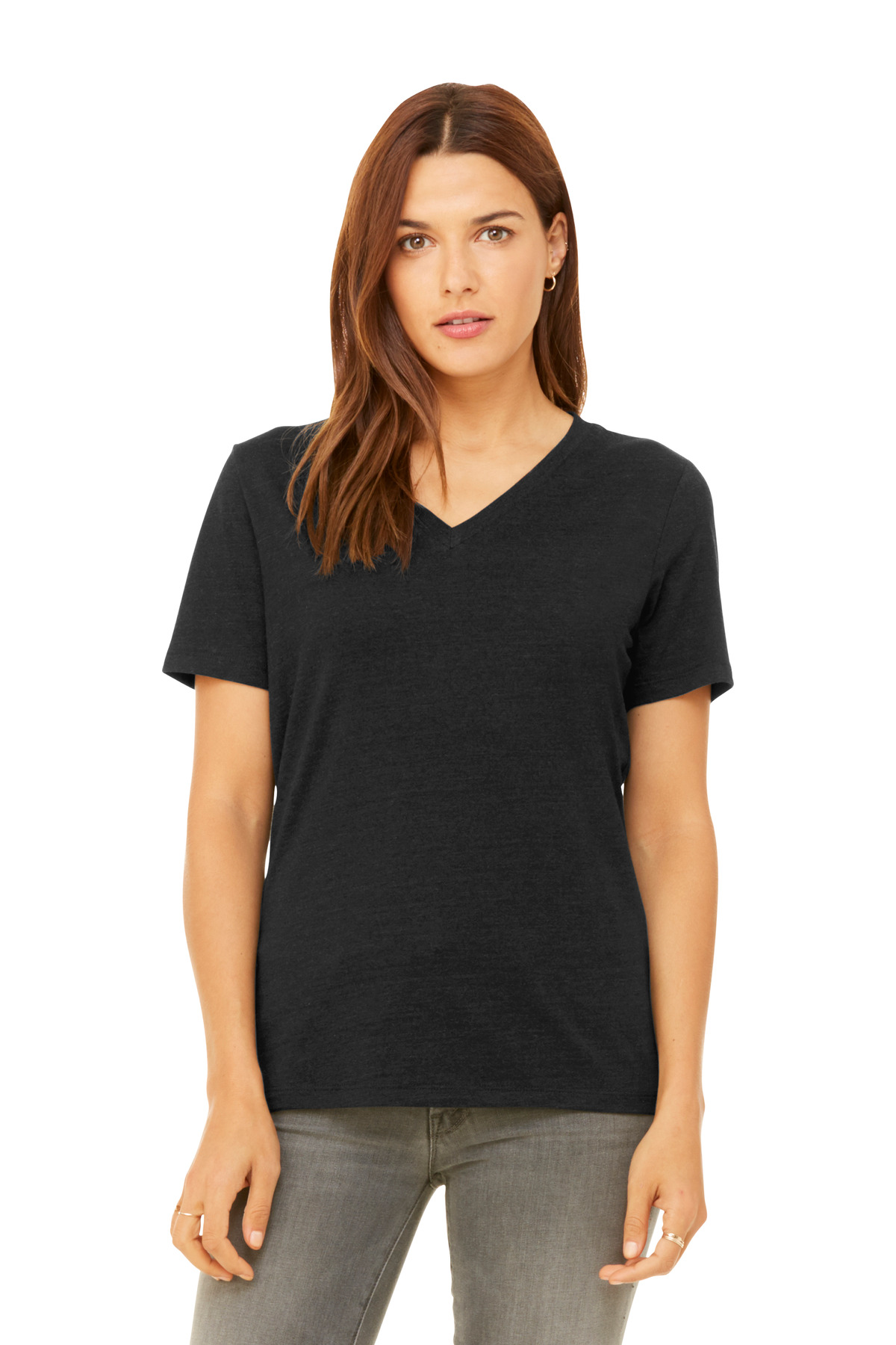 BELLA+CANVAS Womens Relaxed Heather CVC V-Neck Tee BC6405CVC