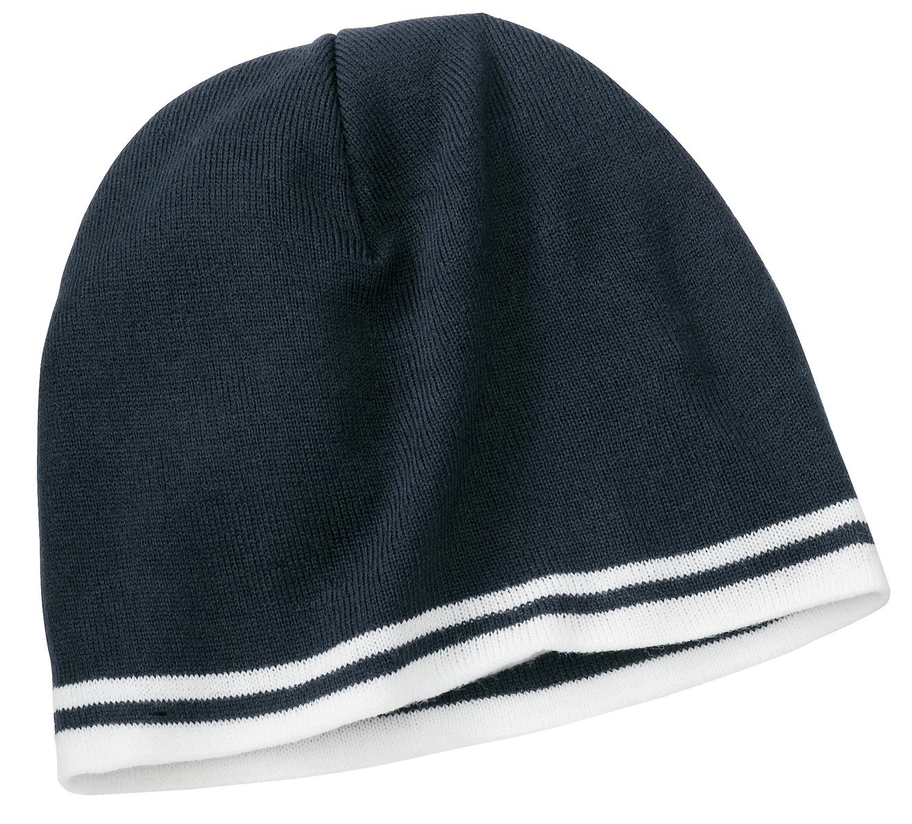 Port & Company Fine Knit Skull Cap with Stripes.   CP93