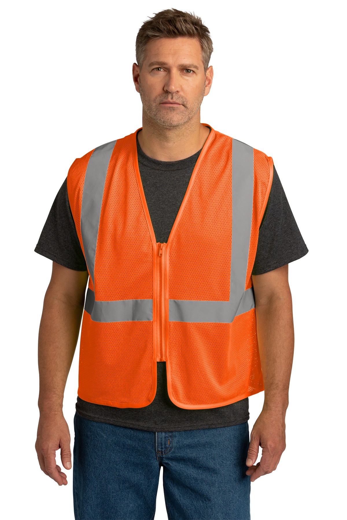 CornerStone  ANSI 107 Class 2 Economy Mesh Zippered Vest. CSV101