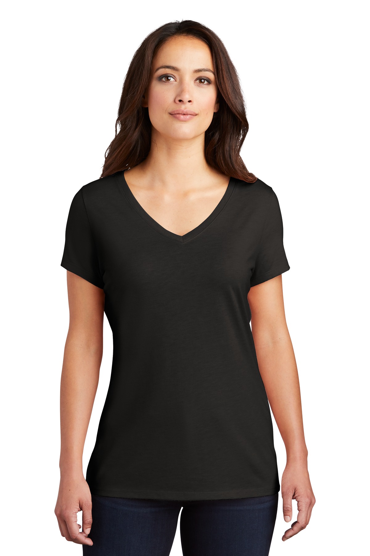 District Womens Perfect Tri V-Neck Tee. DM1350L