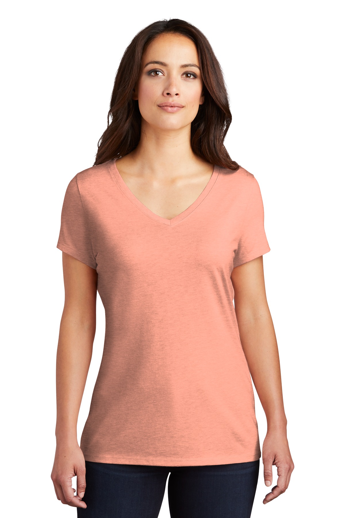District Womens Perfect Tri V-Neck Tee. DM1350L