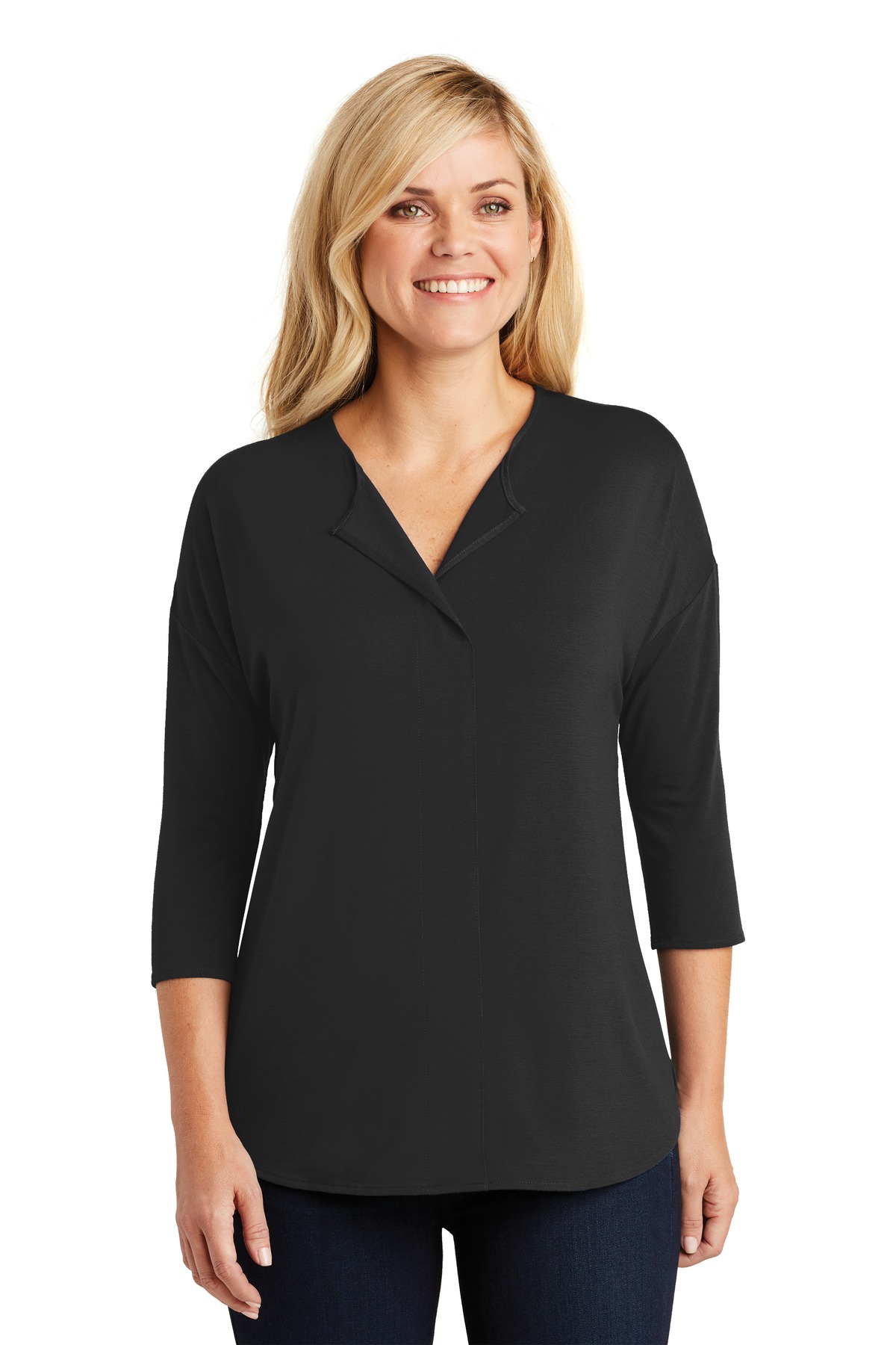 Port Authority Ladies Concept 3/4-Sleeve Soft Split Neck Top. LK5433