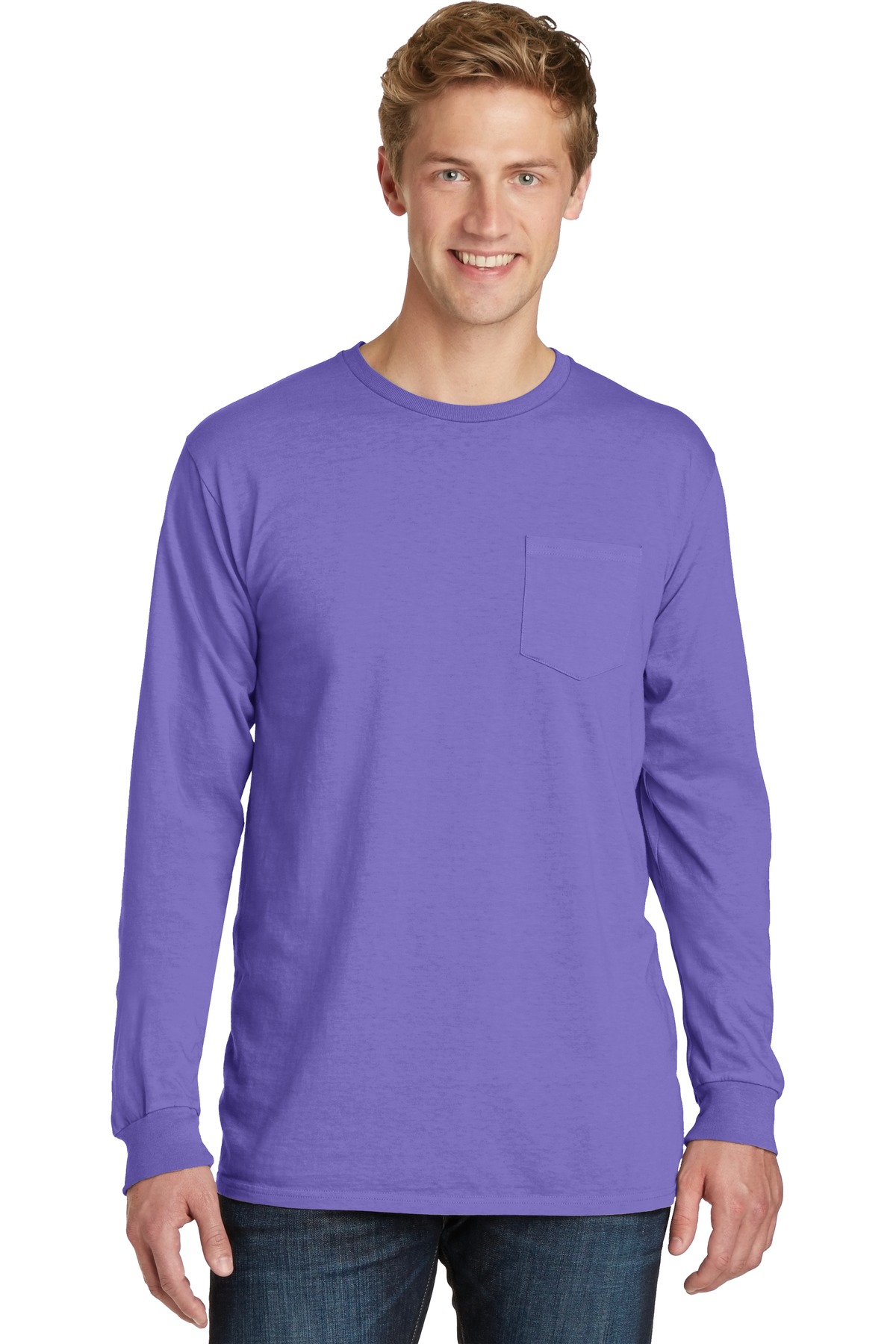Port & Company Beach Wash Garment-Dyed Long Sleeve Pocket Tee  PC099LSP