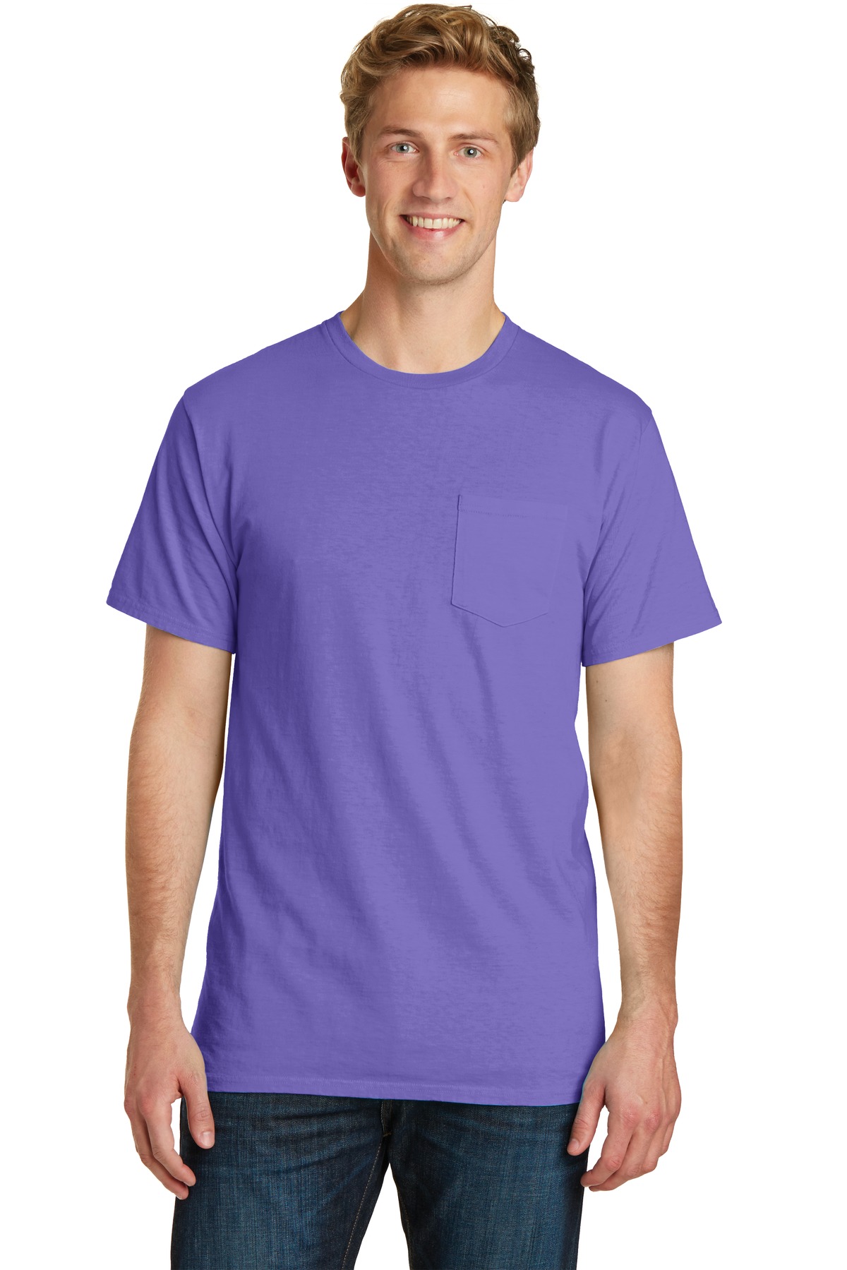 Port & Company Beach Wash Garment-Dyed Pocket Tee.  PC099P