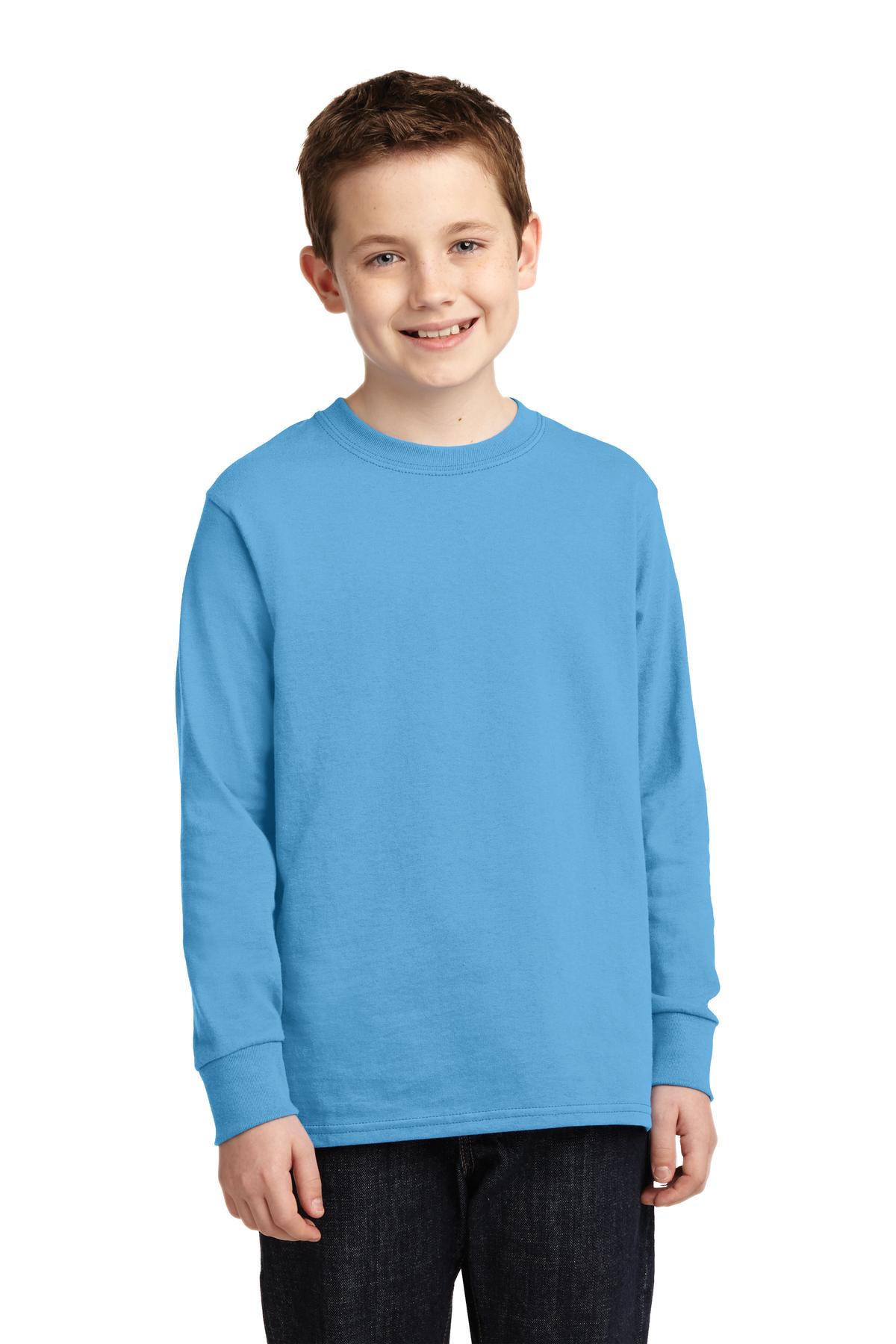Port & Company Youth Long Sleeve Core Cotton Tee. PC54YLS