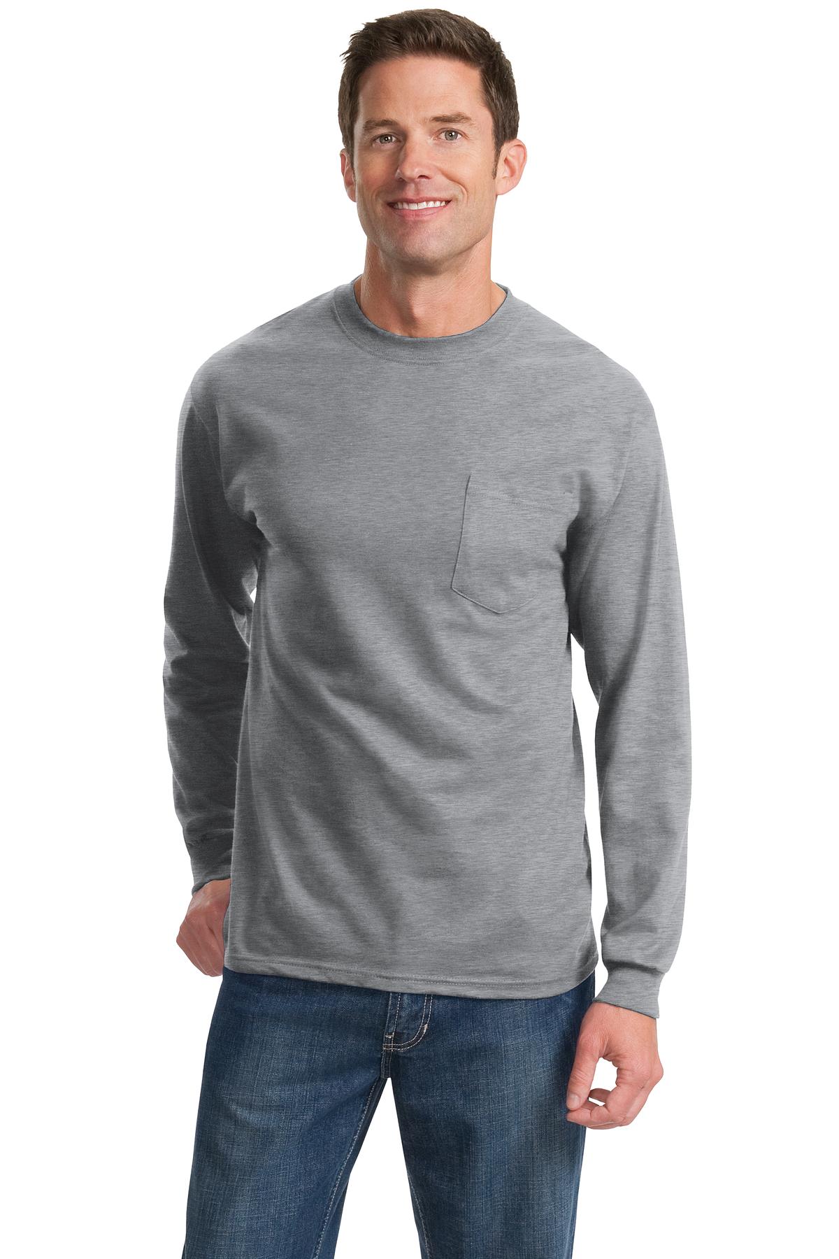 Port & Company - Long Sleeve Essential Pocket Tee.  PC61LSP