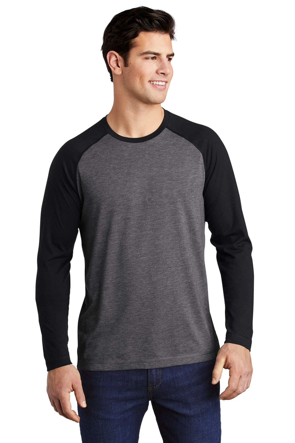 Sport-Tek  PosiCharge  Long Sleeve Tri-Blend Wicking Raglan Tee ST400LS