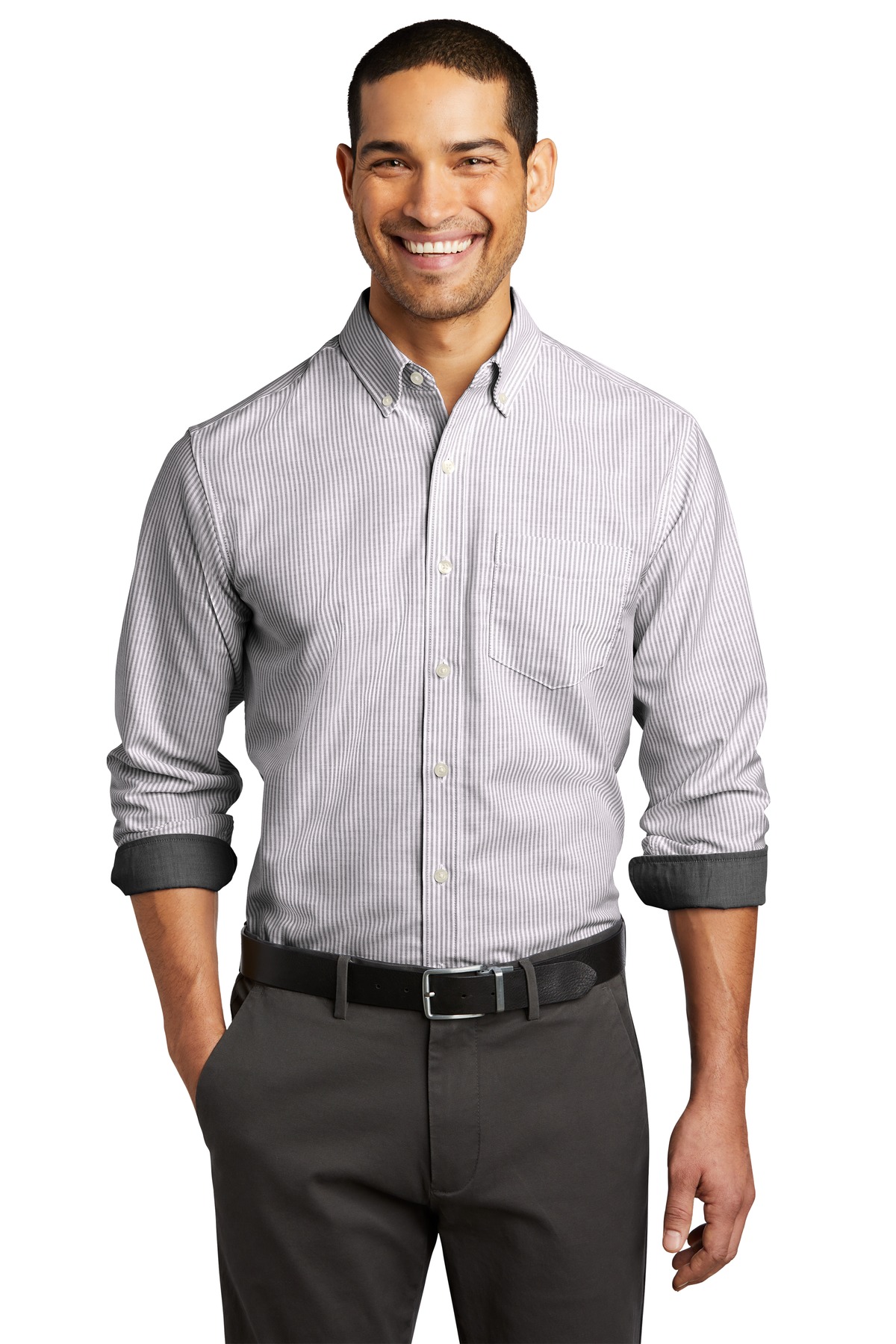 Port Authority  SuperPro  Oxford Stripe Shirt. W657