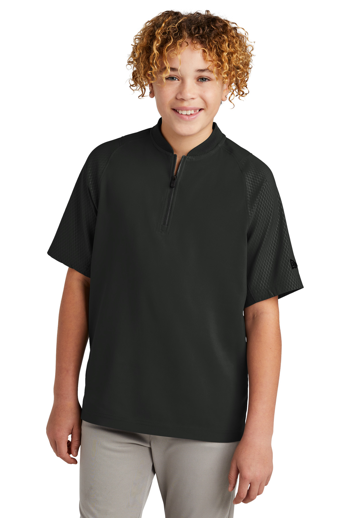 New Era  Youth Cage Short Sleeve 1/4-Zip Jacket. YNEA600