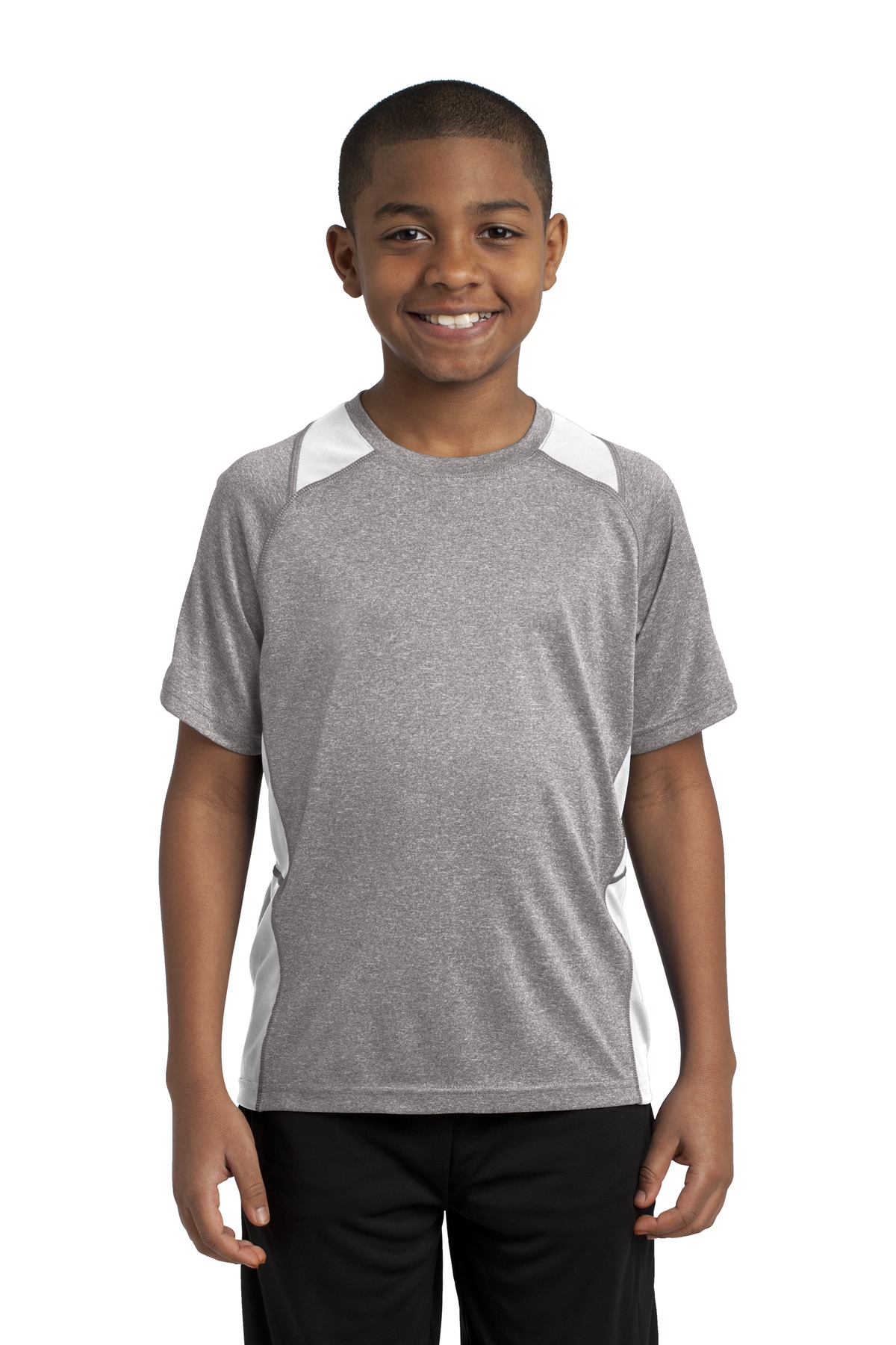 Sport-Tek Youth Heather Colorblock Contender Tee. YST361