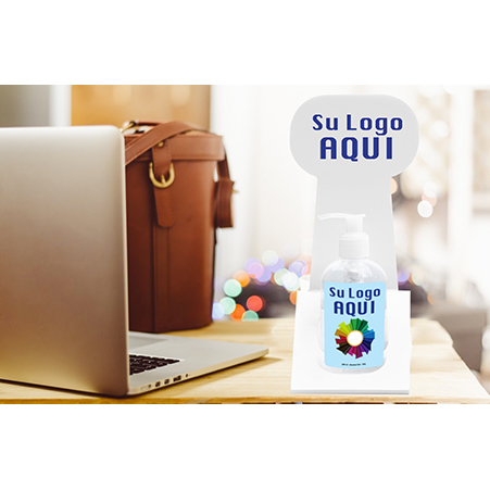 Gel antibacterial de 250 ml con válvula dispensadora  y base plástica